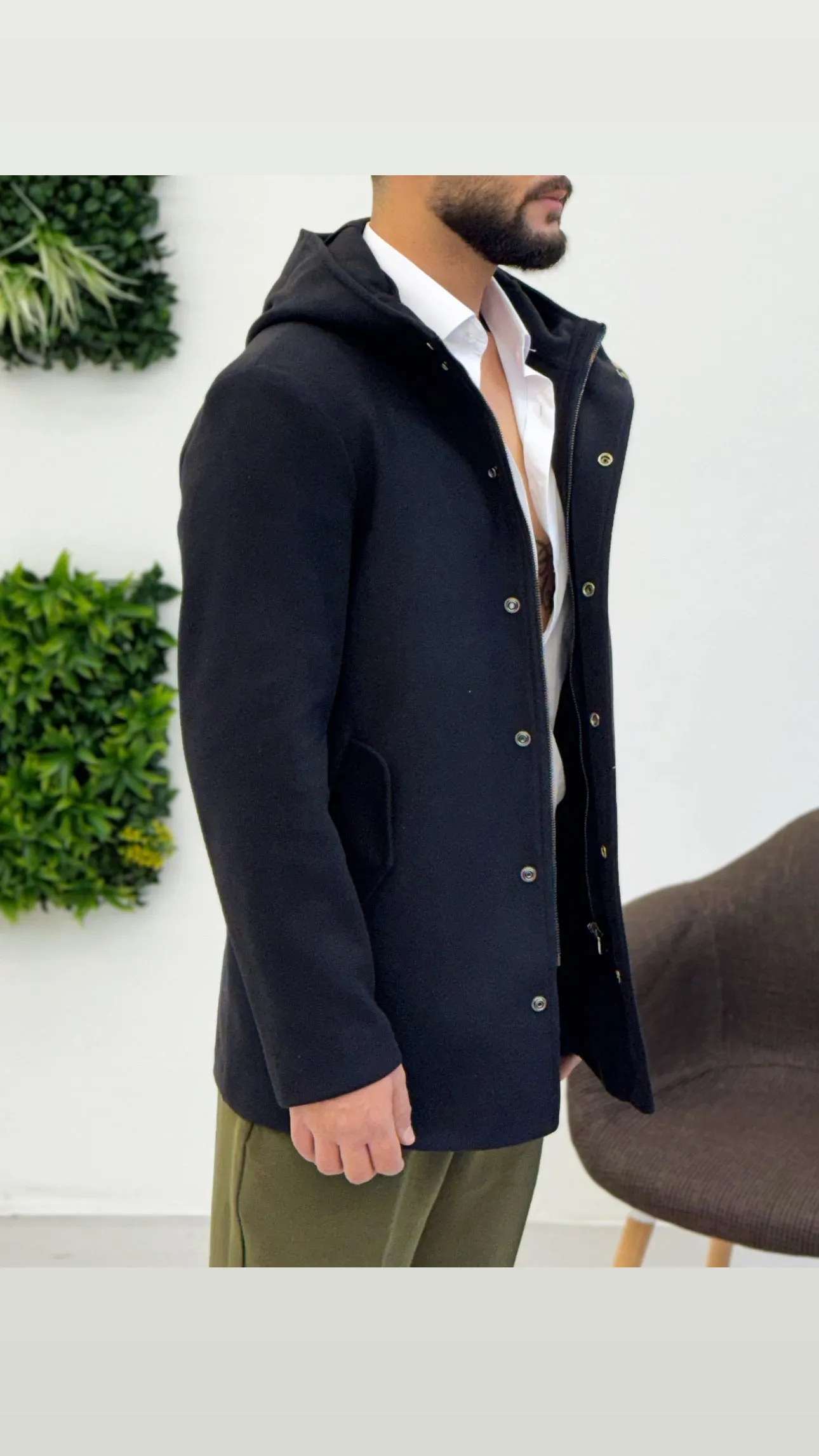 Cappotto con cappuccio Zip