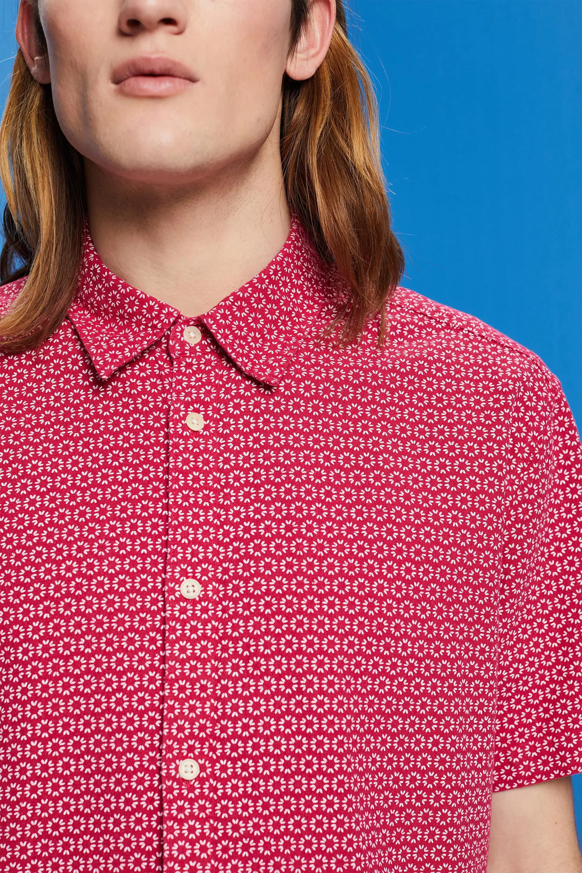 Maglia in misto lino stampata