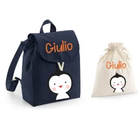 Mini Zaino Pinguino e sacchetto cambi